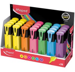 Surligneur FLUO'PEPS Classic, présentoir de 28 pièces