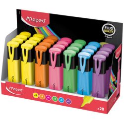 Surligneur FLUO'PEPS Classic, présentoir de 28 pièces