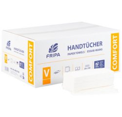 Fripa Essuie-mains COMFORT, 250 x 230 mm, pli V, extra blanc