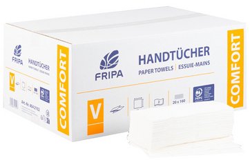 Fripa Essuie-mains COMFORT, 250 x 230 mm, pli V, extra blanc