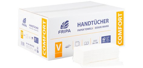 Fripa Essuie-mains COMFORT, 250 x 230 mm, pli V, extra blanc