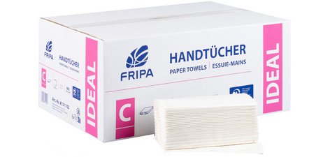 Fripa Essuie-mains IDEAL, 250 x 500 mm, pli-C, extra blanc