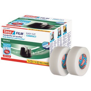 Plakbandhouder Easy Cut Compact, voordeelset met 3 rollen plakband