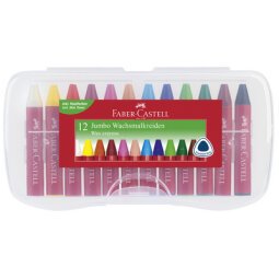 FABER-CASTELL Craies triangulaires à la cire Jumbo, étui 12