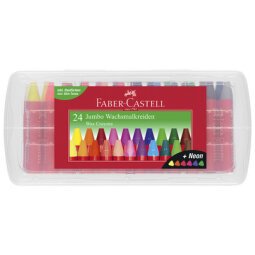 FABER-CASTELL Craies triangulaires à la cire Jumbo, étui 24