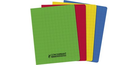 Cahier conquerant poplypropylene papier velin   extra pastel 17x22 cm 96      pages piqure 90g abricot