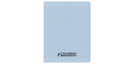 Cahier conquerant poplypropylene papier velin   extra pastel 17x22 cm 96      pages piqure 90g bleu pastel