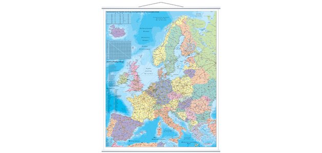 Carte de l'Europe, laminé, 970 x 1.370 mm
