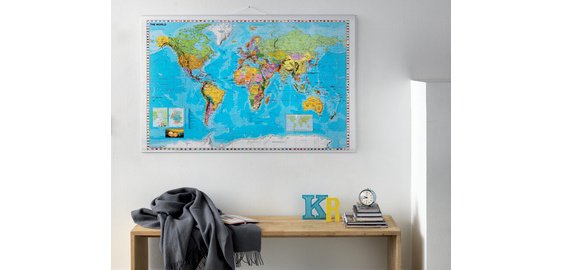 Carte du monde, laminé, (l)1.370 x (H)970 mm