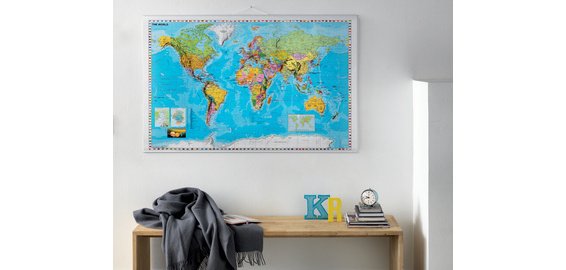 Carte du monde, laminé, (l)1.370 x (H)970 mm