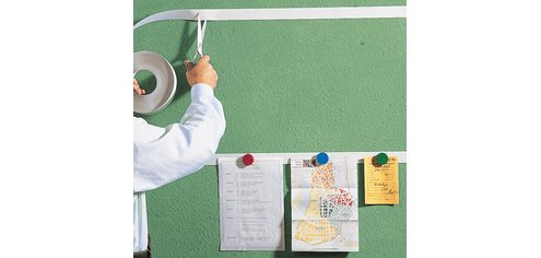 Bande magnétique, 50 mm x 5 mm, autocollant, blanc