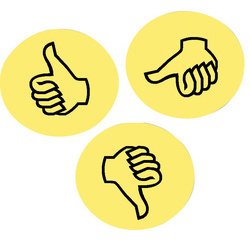 Symbole d'appréciation pour présentation 'Pouces'