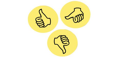 Symbole d'appréciation pour présentation 'Pouces'