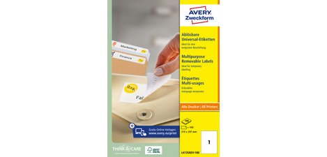 Universal label, 63.5 x 29.6 mm, white