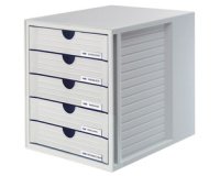 Module de classement SYSTEMBOX, 5 tiroirs, gris clair
