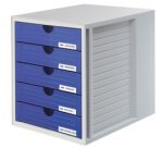 Module de classement SYSTEMBOX, 5 tiroirs, gris clair