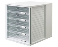 Module de classement SYSTEMBOX, 5 tiroirs, gris/bleu