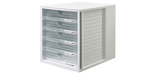 Module de classement SYSTEMBOX, 5 tiroirs, gris/bleu