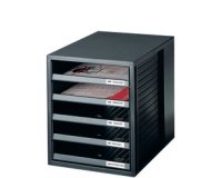 Module de classement, 5 tiroirs ouverts, gris clair