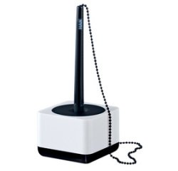 Porte-stylo à bille i-Line, plastique, blanc / noir