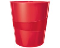 Corbeille à papier WOW, en plastique, 15 litres, rouge