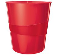 Corbeille à papier WOW, en plastique, 15 litres, rouge