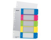 Intercalaires en plastique WOW, numéroté, A4, 1-5
