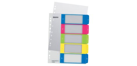Leitz WOW printable dividers, 5 tabs