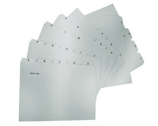 Index alphabétique A-Z, PP, A6 paysage, 25 onglets, gris