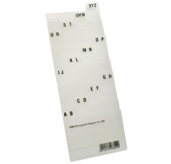 Index alphabétique A-Z, PP, A7 paysage, translucide, 12