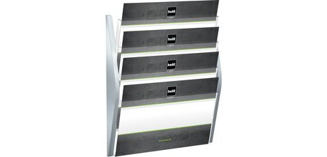 Wall-mounted brochure holder 'the arc', A3 landscape