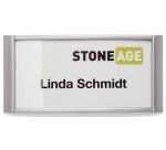 Badge CLASSIC, à aimant, 74 x 34 mm, argent