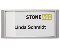 Badge CLASSIC, à aimant, 65 x 25 mm, argent