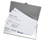 Etui pour cartes de visite, en aluminium, argent mat