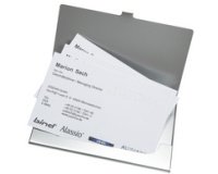 Etui pour cartes de visite, en aluminium, argent mat