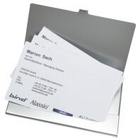 Etui voor visitekaartjes, aluminium, matte zilverkleur