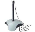 Porte-stylo à bille DELTA, plastique, gris/noir