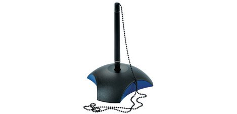 Porte-stylo à bille DELTA, plastique, noir/bleu