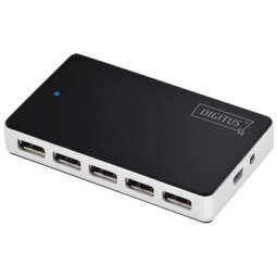 Hub USB 2.0, 10 ports, noir