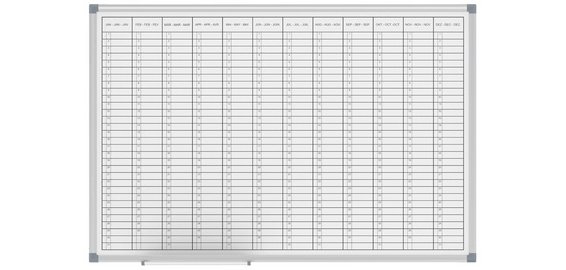 Tableau de planning annuel, L 90 x P 60 cm