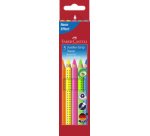FABER-CASTELL Crayons couleur Jumbo GRIP Neon, 5 étui carton
