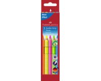 FABER-CASTELL Crayons couleur Jumbo GRIP Neon, 5 étui carton