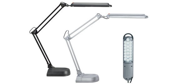 Lampe de bureau à LED atlantic, socle, noir