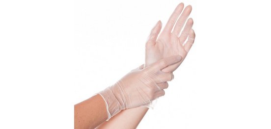 Gant en vinyle 'IDEAL', M, blanc - Boîte de 100 gants