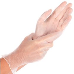 Disposable gloves Ideal Light Hygonorm non-powdered vinyl, white - Box of 100 gloves