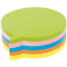 Kubusvormige plakbriefjes 'bubbels', 70 x 70 mm, effen