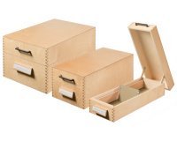 Boîte à fiches en bois pour 1.500 fiches, A6 paysage