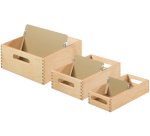 Bac à fiches en bois pour 900 fiches, A5 paysage