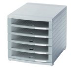 Module de classement CONTUR, 5 tiroirs, gris clair