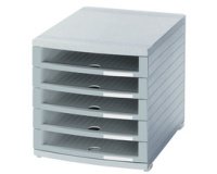 Module de classement CONTUR, 5 tiroirs, gris clair